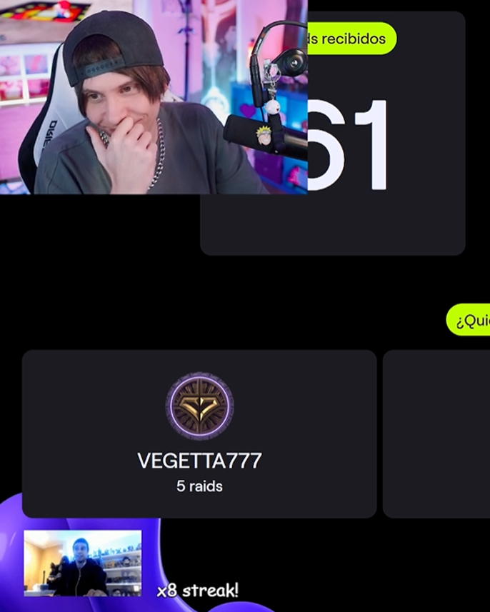 💭| El canal que mas raids le hizo a Rubius este año fue Vegetta!!!