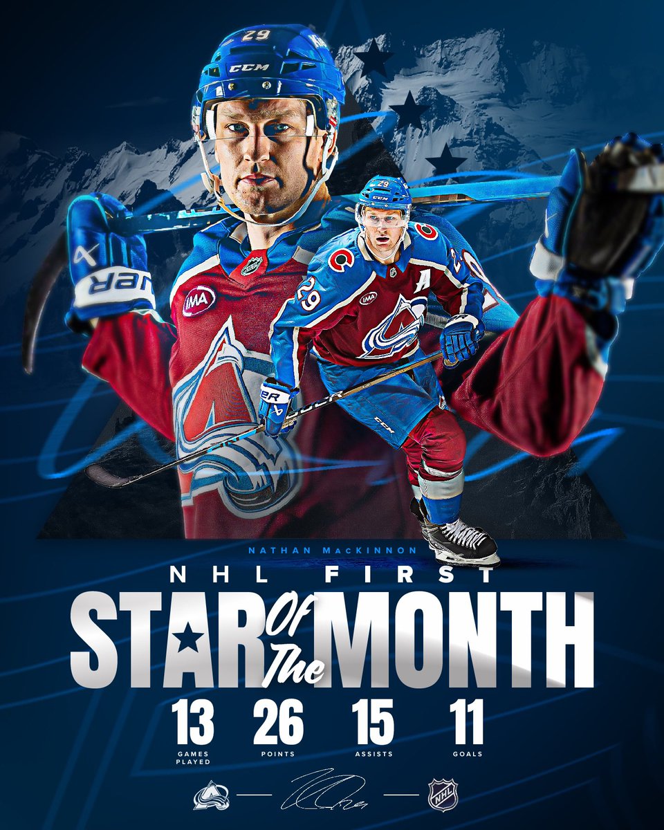 Avalanche's tweet image. NHL first ⭐️ of the month for The Dogg!
