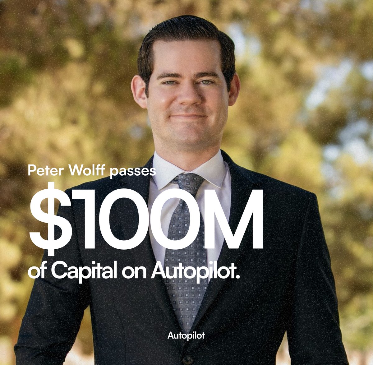 Chrisjjosephs's tweet image. Excited to share that @peterjwolff just became the first investor to pass $100,000,000 trading alongside him on Autopilot.

And it took him just 237 days to do it.

For context, it took @BillAckman 10 years to raise $50M.

What does this mean for him?

He skipped the headaches of…