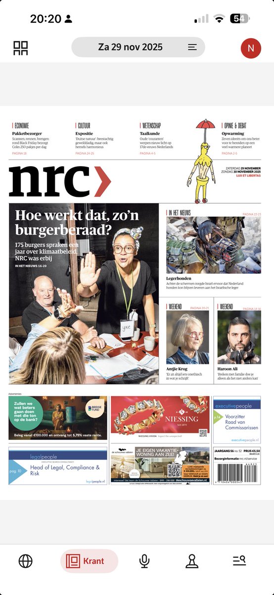 Bij de dialoog tussen klimaatscepticus ⁦<a href="/marcelcrok/">Marcel Crok</a>⁩ van ⁦<a href="/ClintelNED/">CLINTEL.NL</a>⁩ met Maarten van Aalst van het ⁦<a href="/KNMI/">KNMI</a>⁩ mocht <a href="/nrc/">NRC</a> aanwezig zijn. Waarom niet, ⁦<a href="/bbklimaat/">burgerberaadklimaat</a>⁩?

Hoe is dat, een jaar lang deelnemen aan een burgerklimaatberaad? via <a href="/nrc/">NRC</a>