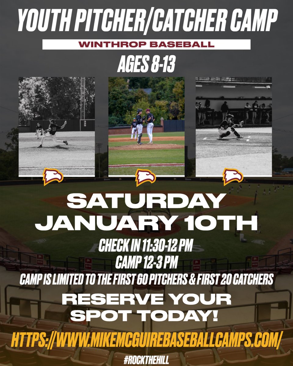 WinthropBSB's tweet image. ‼️January 10th‼️Secure your spot today — mikemcguirebaseballcamps.com