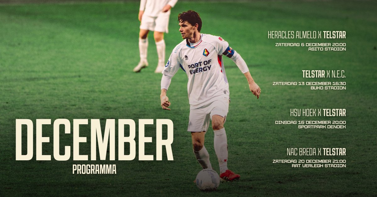 telstar1963nv's tweet image. 𝟏𝟐/𝟏𝟐

Het speelschema van december, koop snel je ticket! 🔥

#WitteLeeuwen