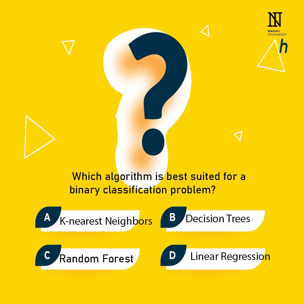 supportNationin's tweet image. 🧠 Machine Learning Challenge with Nation Innovation! Binary classification problems are everywhere — but which algorithm fits best? 🤔

Comment your answer below! ⬇️

#NationInnovation #MLQuiz #MachineLearning #TechTrivia #DataScience #AICommunity #FutureTech #DailyQuiz #TechEdu