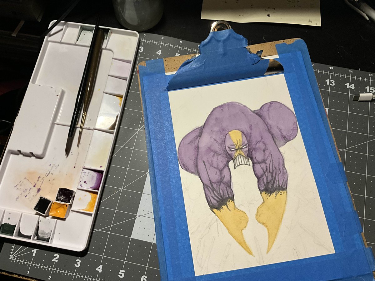 eyballsoup's tweet photo. Update:
"The Maxx.." wip 
#illustration #comicbook #themaxx #painting #watercolor https://t.co/RqIvVOq3ni