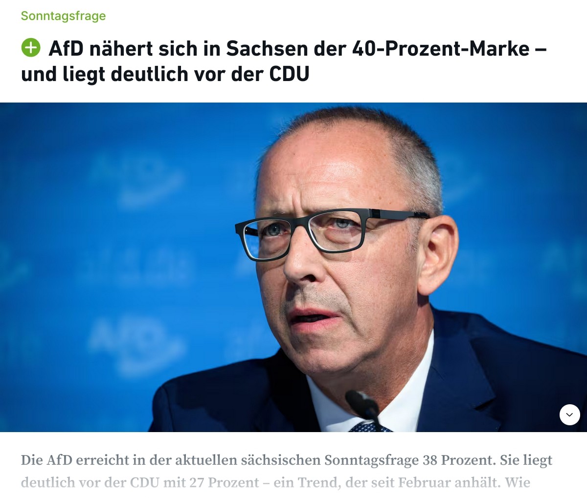 #AfD bei 38% in #Sachsen💪