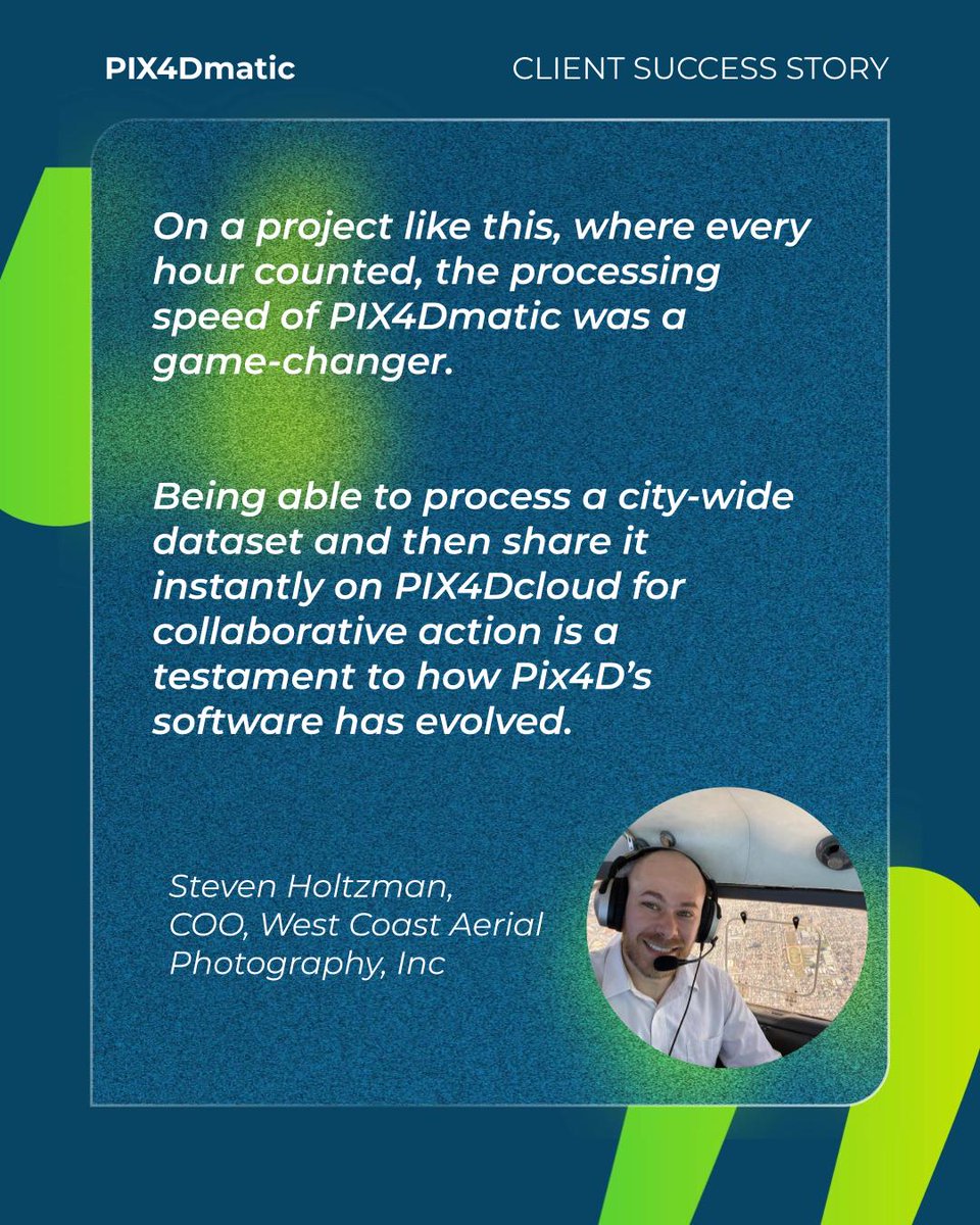 pix4d's tweet image. Do you have a large surveying project with a tight deadline? 

@westcoastaerial used #PIX4Dmatic to process an entire city-wide dataset, achieving a full 37 sq mi #survey and collaborative delivery via #PIX4Dcloud in under 24 hours. 🗺️ ✨

The full story: pix4d.com/blog/fighting-…