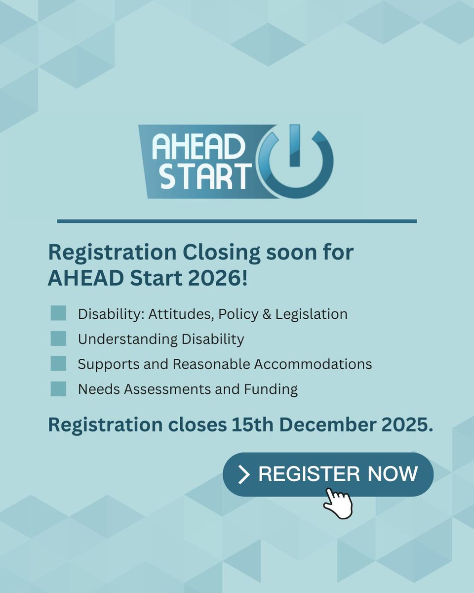 Registration closes in 2 weeks 🚨 Get registered to secure your space on our tailored online training course all about supporting students with disabilities in Further and Higher education. 

More information/sign up here - buff.ly/hxl379W