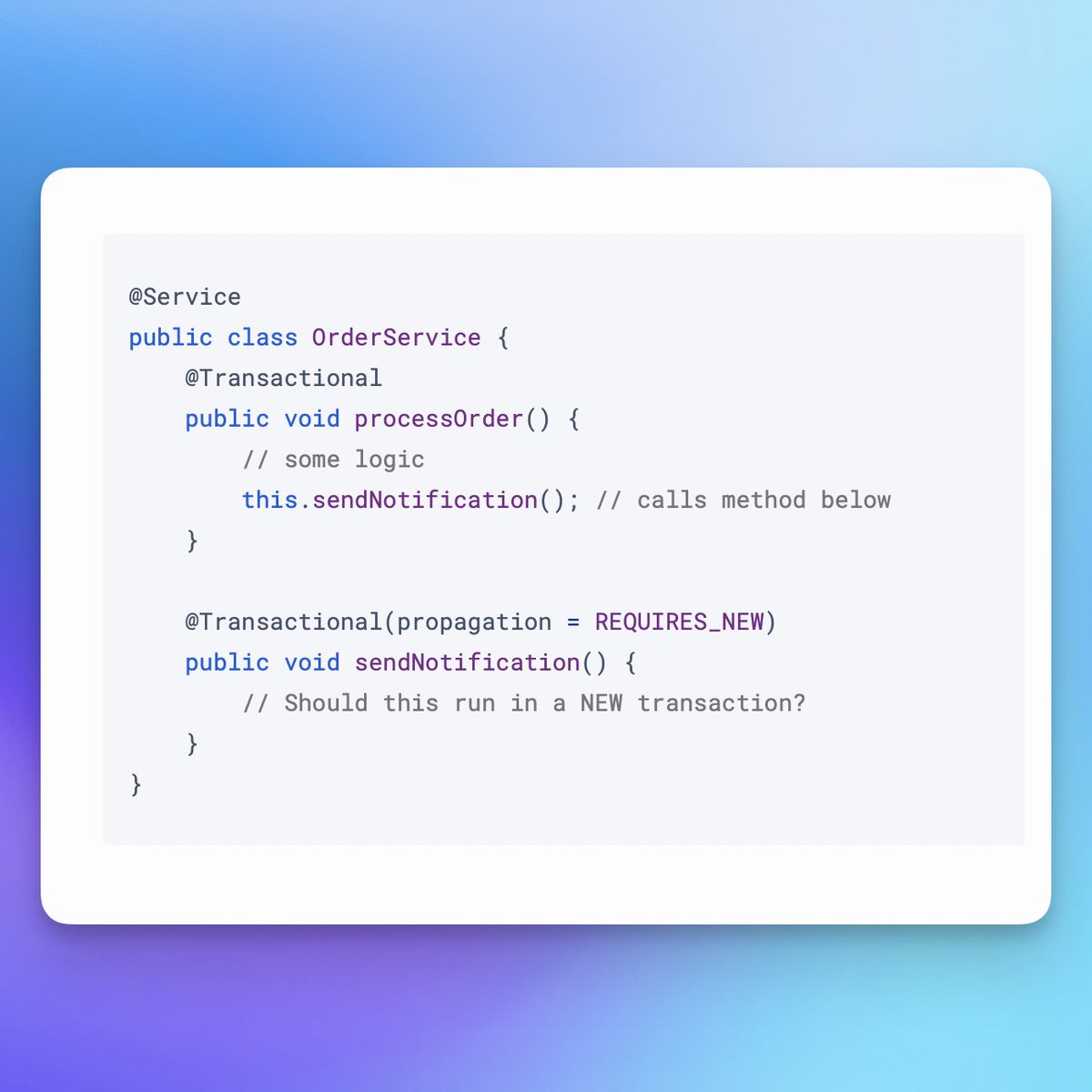 Does sendNotification() run in a new transaction?