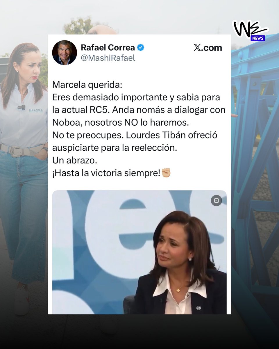 wenewsec's tweet image. 🔵| El expresidente Rafael Correa profundizó el quiebre entre su movimiento Revolución Ciudadana y la prefecta del Guayas, Marcela Aguiñaga.