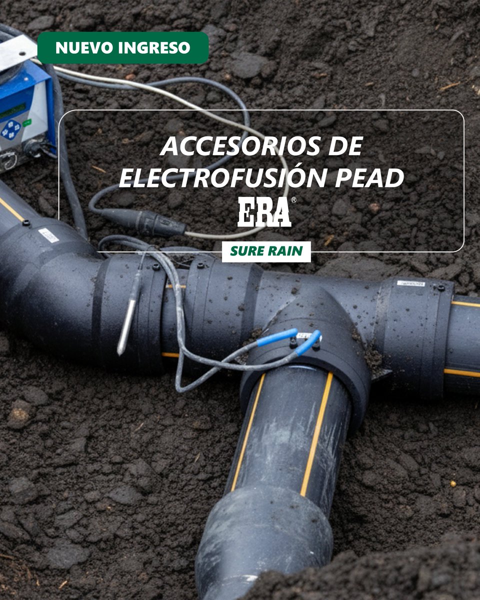 SureRain's tweet image. Línea de Accesorios de Electrofusión PEAD® ERA®
Somos REPRESENTANTES EXCLUSIVOS EN ARGENTINA, ofreciendo acceso directo al sistema de unión más confiable del mercado.

🔧 Tipologías Disponibles:
Cuplas
Codos 45° / 90°
Tes 90°
Bridas
Medidas principales: 160 mm y 200 mm.