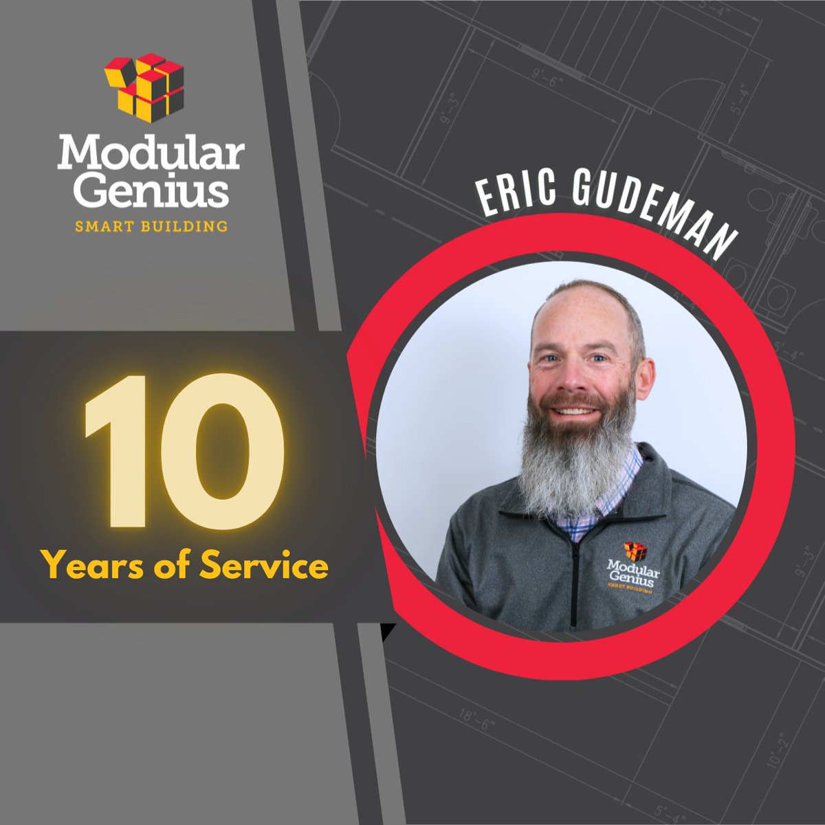 ModularGenius's tweet image. Celebrating 10 years with Eric Gudeman! His experience, steady guidance, and commitment to quality continue to make a meaningful impact on Modular Genius.

Please join us in congratulating Eric on his 10-year milestone!