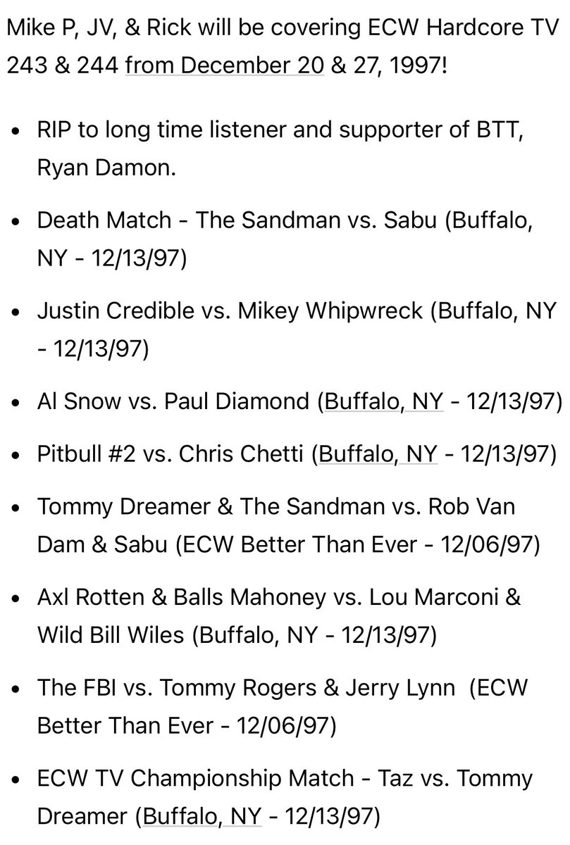 Extreme ECW Live Cast tweet media