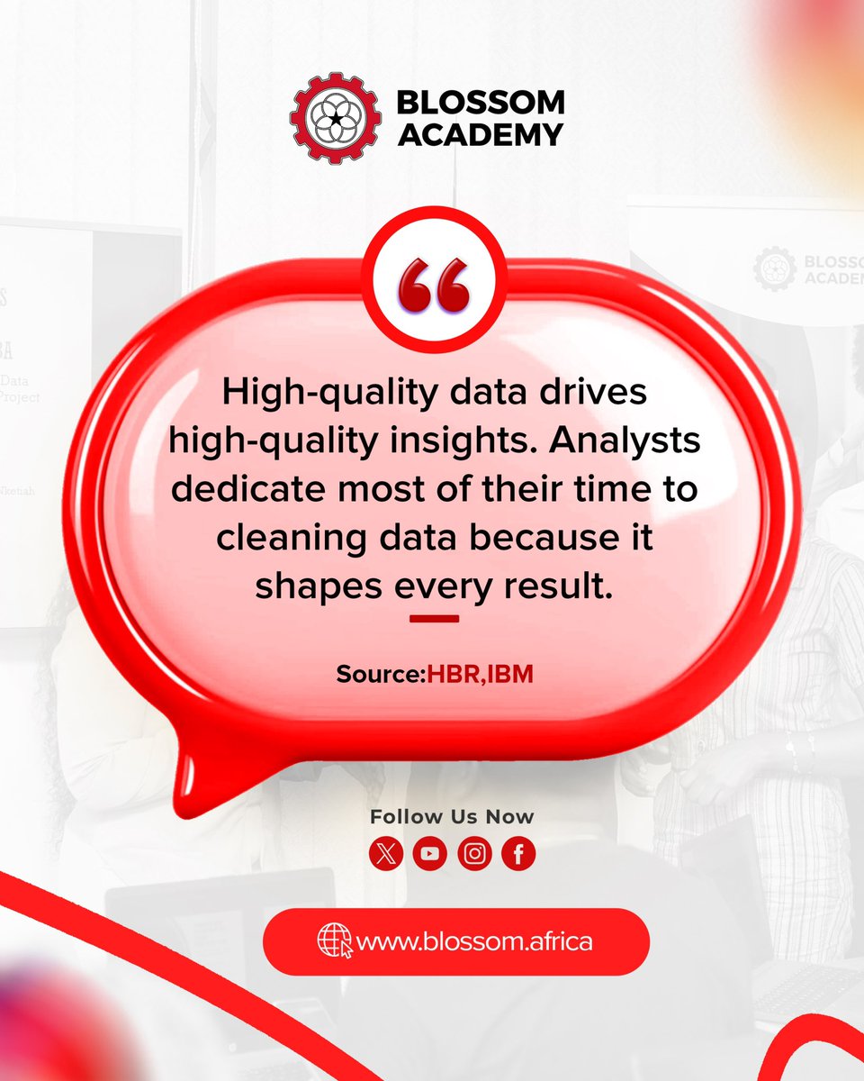 blossomacademy_'s tweet image. This week, we’re kicking off our “Did You Know?” Series, spotlighting powerful insights, trends, and skills shaping the world of Data Analytics.

Learn more:
blossom.africa

#blossomacademy #futureready #didyouknow #dataanalytics #skillsforsuccess