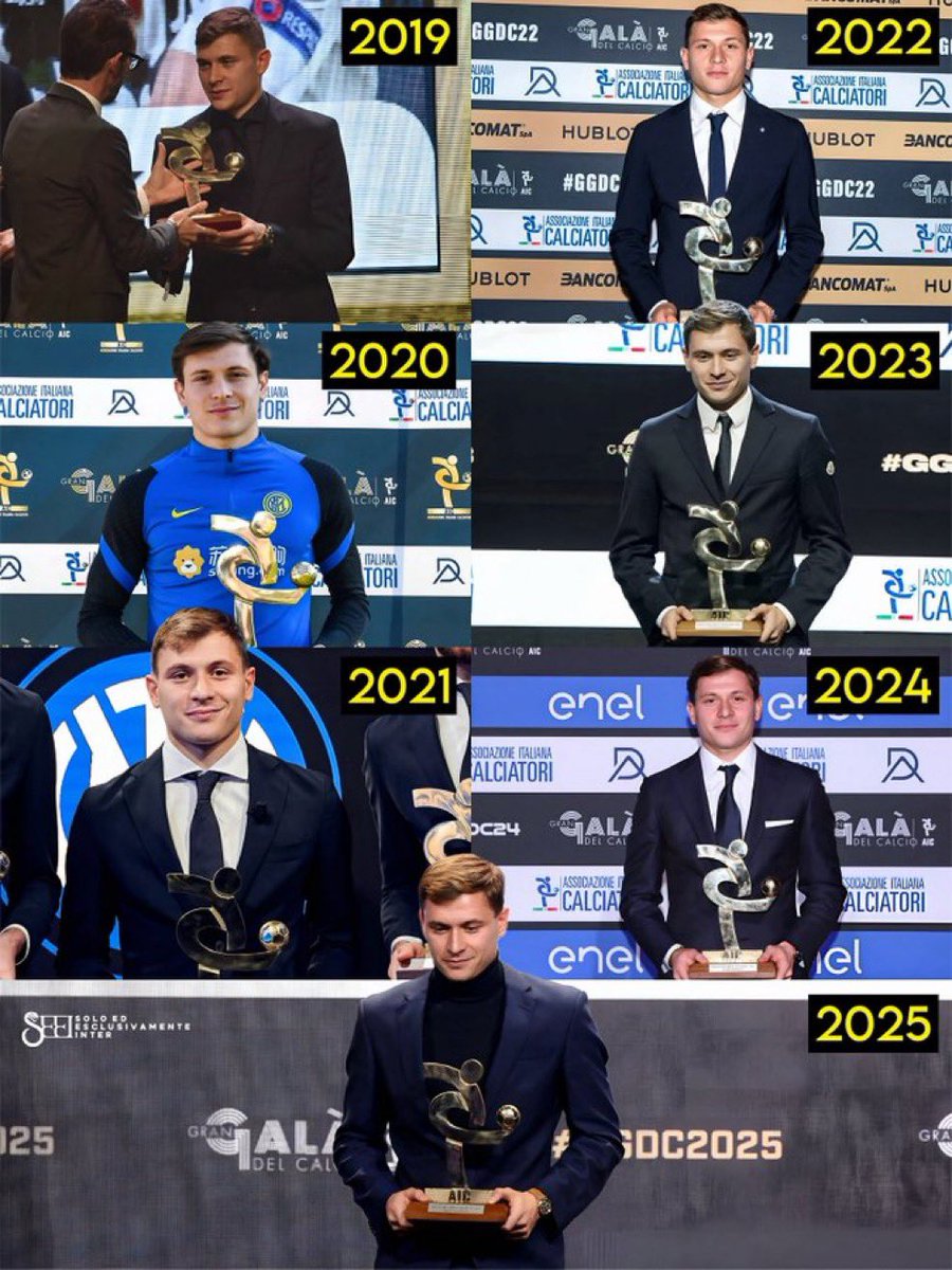 ❗️Nicolò Barella has Been in the Serie A team of the year for 7 years in a row. 🔥🇮🇹