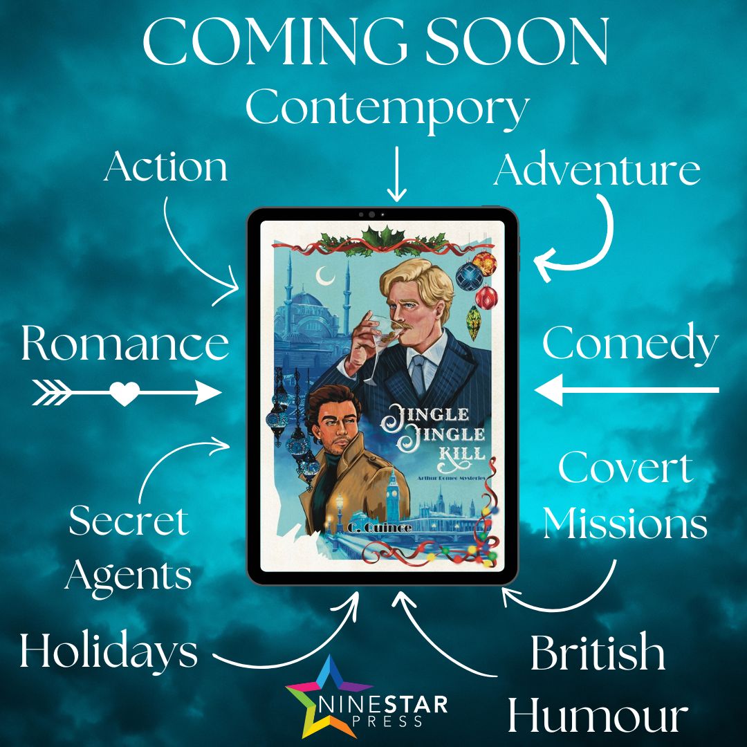 Things take a turn at the holiday party when the festive tunes begin. Can Arthur and Harun stop the chaos in time to save Christmas? 🎄✨❤️ #LGBTQBooks #mmromance #HolidaySpirit ninestarpress.com/product/jingle…