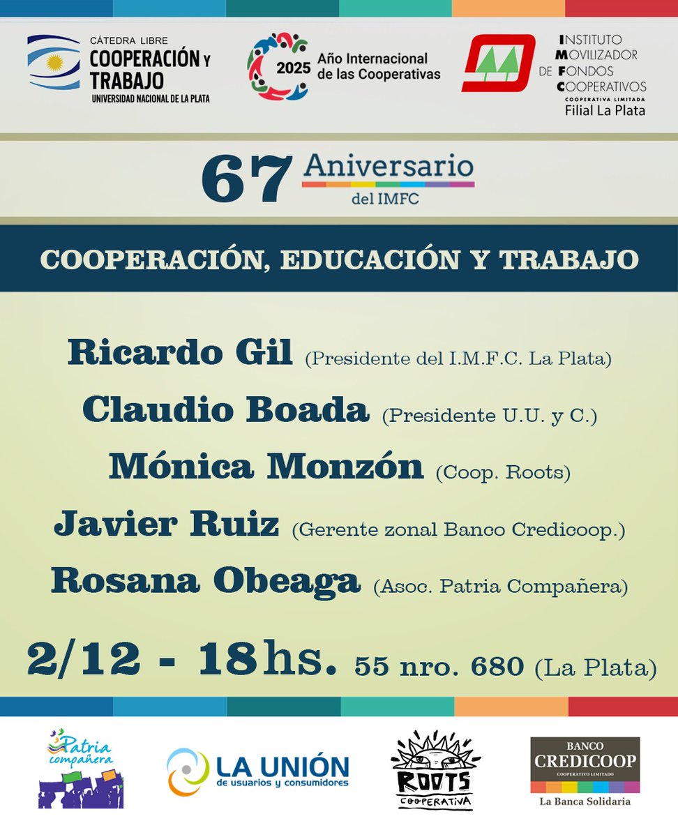 Hoy estaré en #LaPlata celebrando con el #IMFC