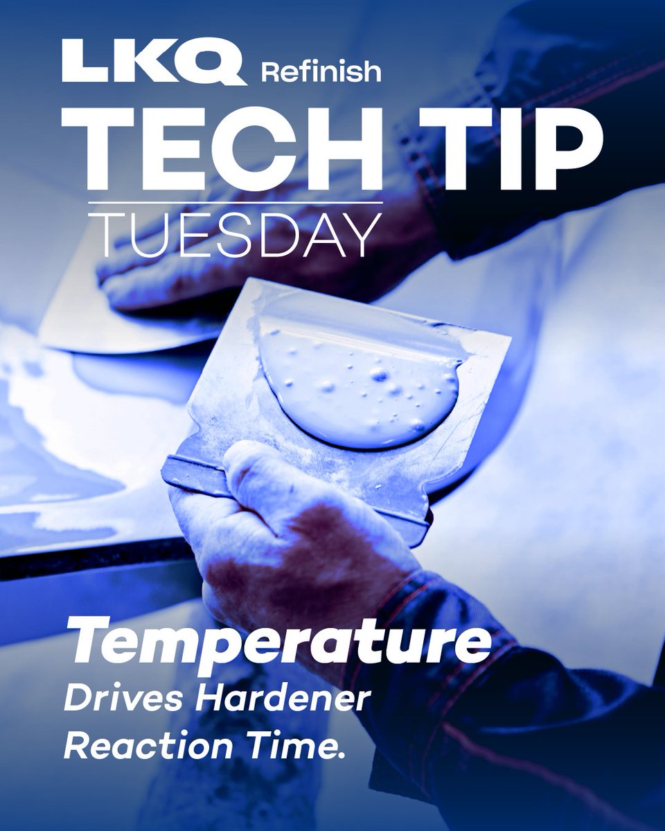 Don't Forget: Temperature changes require Hardener selection changes! Technicians should adjust accordingly.#TechTipTuesday #TTT #LKQRefinish