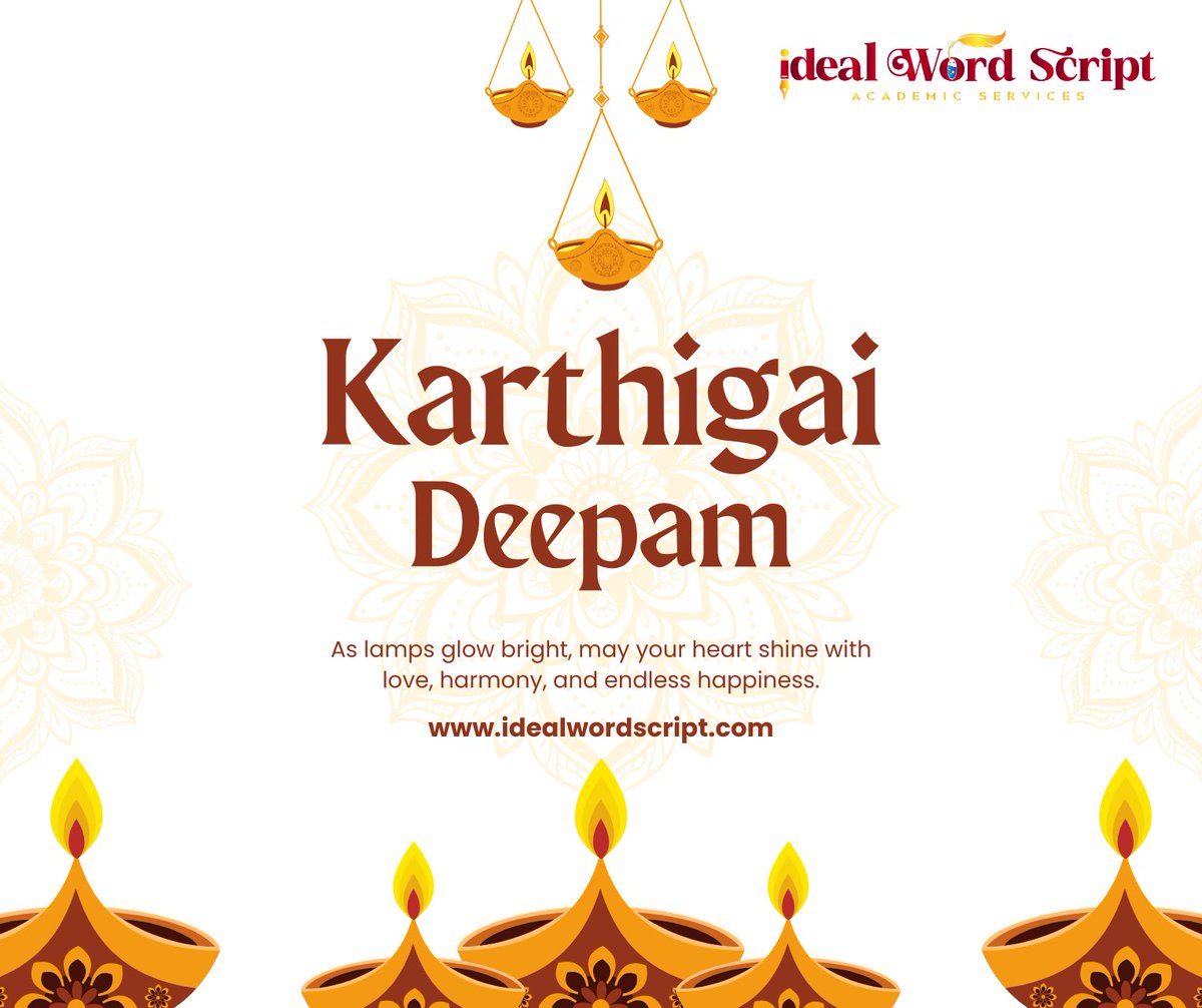IScript57741's tweet image. ⭐ iWS wishes you a bright and blessed Karthigai Deepam! ✨

🪔 May every lamp you light bring peace, joy, and divine blessings.
🌟 Let this sacred glow guide your life with positivity and strength.

🌐 idealwordscript.com  | 📞 +91-9363533424