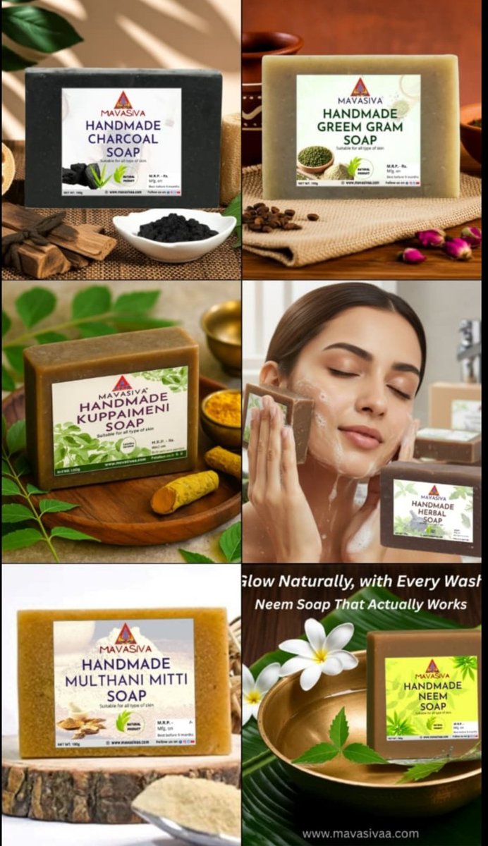 MAVASIVA's tweet photo. Get a glowing skin with our Mavasiva Handmade Soaps at Mavasivaa Shopping.
Visit our Website : https://t.co/2BoANgIiUC
For Orders, Whatsapp : +91 9944439027. #beauty #skincaretips https://t.co/pWRDeqZA4P