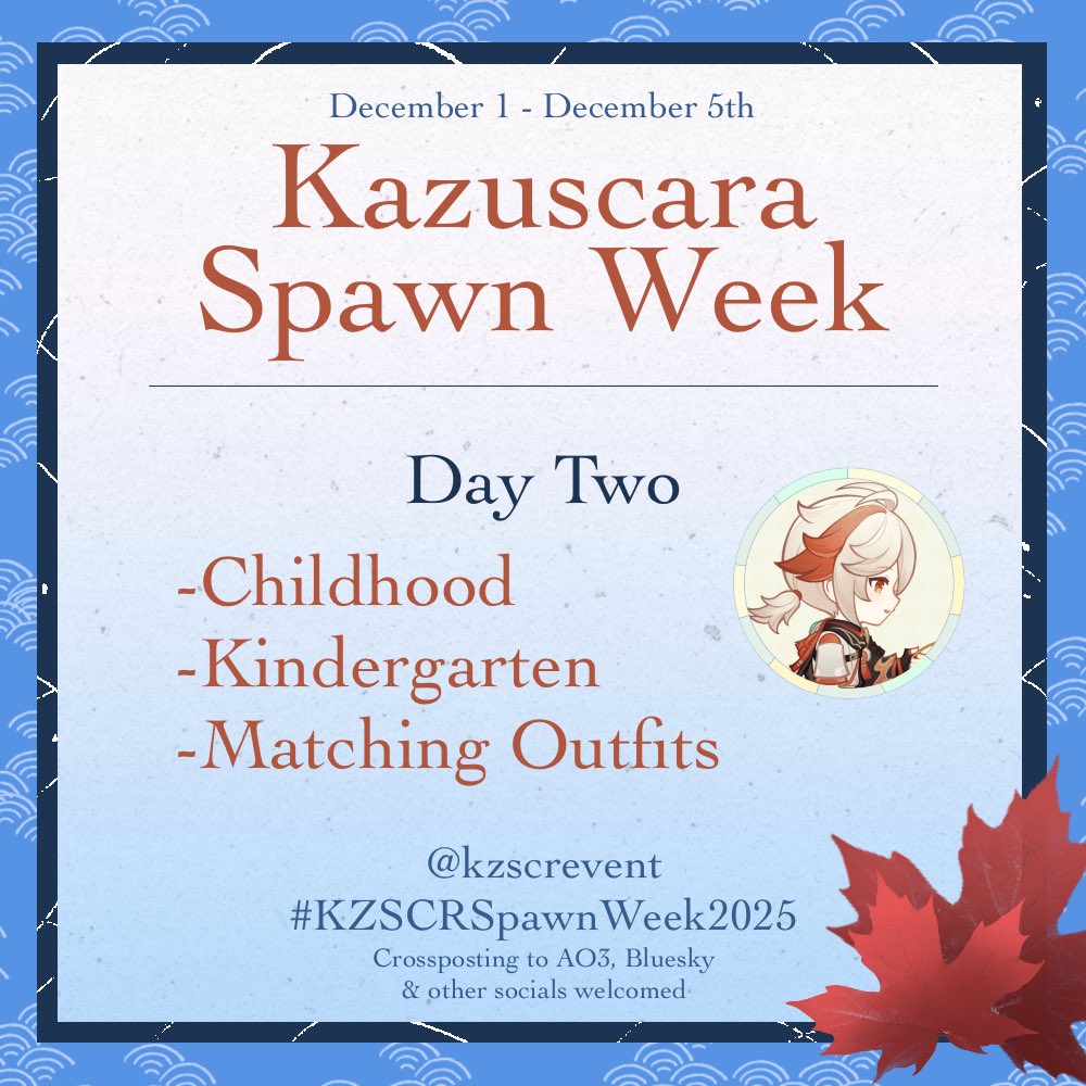 kzscrevent's tweet photo. Day 2: Childhood / Kindergarten / Matching Outfits
From infancy, we head onto the next life stage. How much have they grown since then?
Check out our pinned for the full prompt list for this week!
#kazuscara #KZSCRSpawnWeek2025 https://t.co/Dz9FpGwtyZ