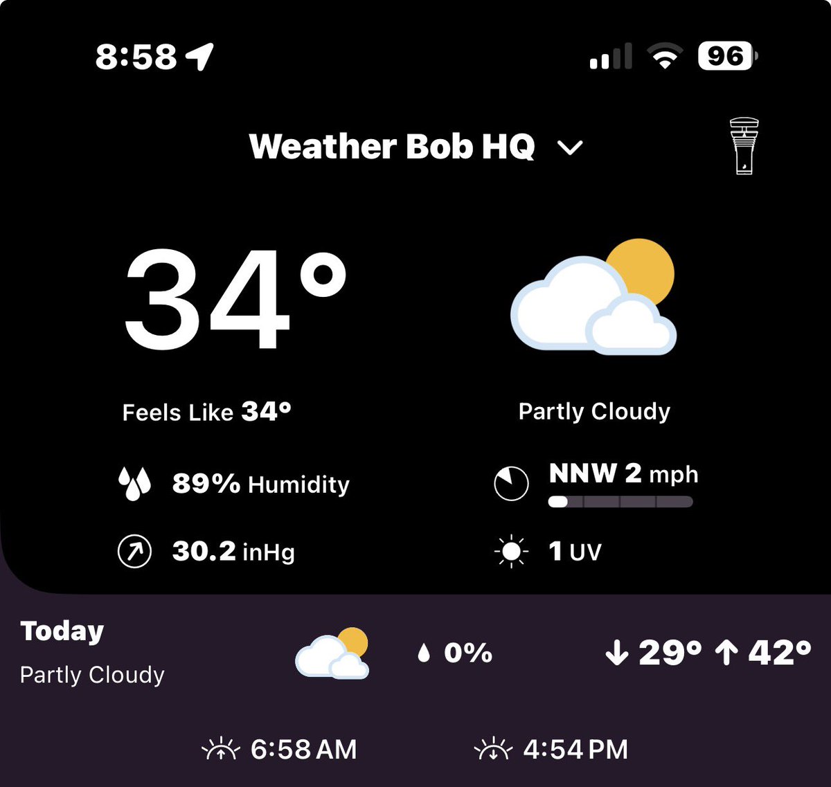 RobertRowland's tweet photo. We’ve hit 34° at Weather Bob HQ in Searcy at 8:58am. Let the melting begin lol #tempestweatherstation #arwx https://t.co/Ho6ptAlKzq