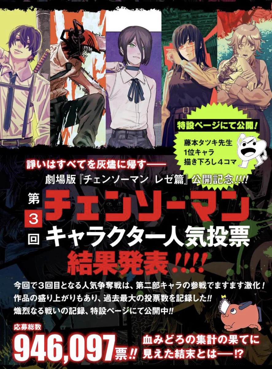 非売品 チェンソーマン 第３回人気投票記念 サイン入り レゼ ポストカード G7LCMv4aAAARnVI?format=webp&
