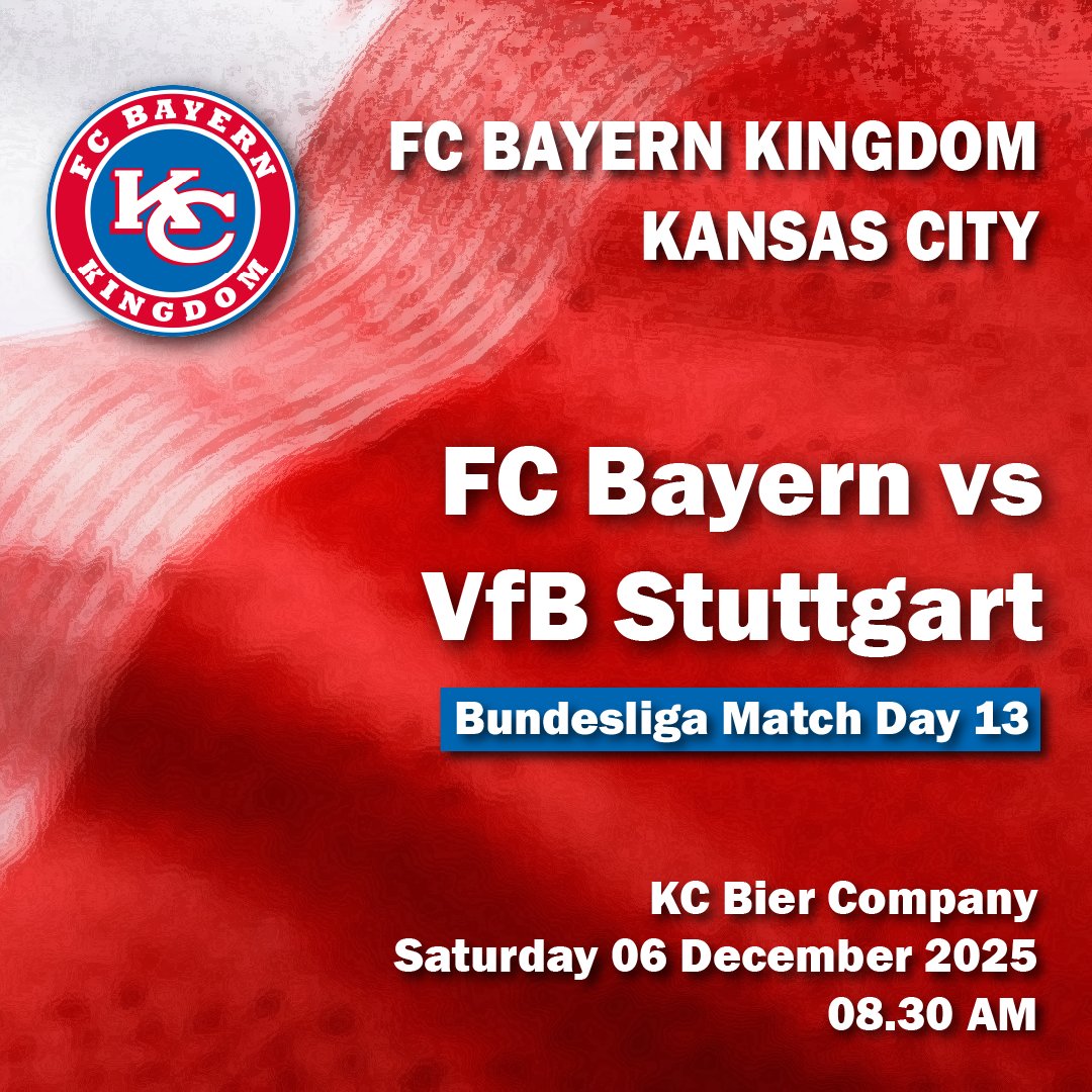 Bundesliga Match Day 13: FC Bayern vs VfB Stuttgart at @kcbierco ⚽️🥨🍻

facebook.com/events/3265669…

#fcbayern #fcbkkc #packmas