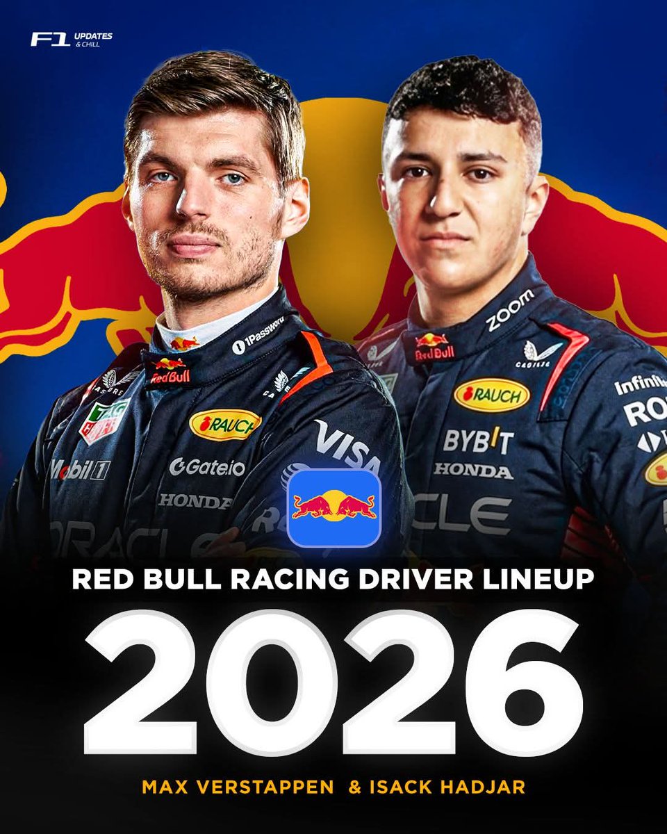 🚨 OFFICIAL: Isack Hadjar will partner Max Verstappen at Red Bull for 2026.