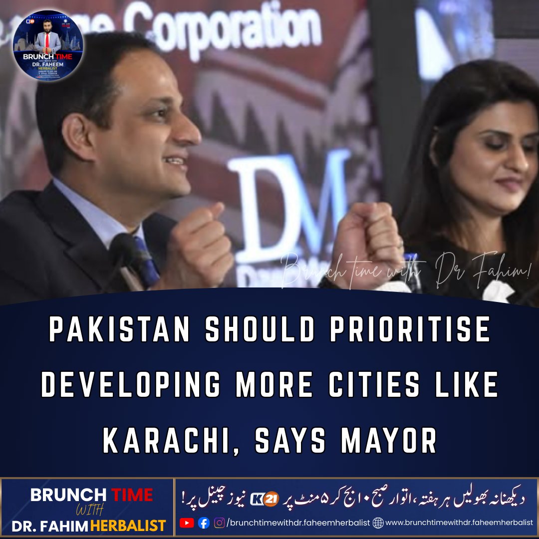 BTwithDrfahim's tweet image. Breaking News!

PAKISTAN SHOULD PRIORITISE DEVELOPING MORE CITIES LIKE KARACHI, SAYS MAYOR
#Karachi #MayorKarachi #UrbanDevelopment #شہری_ترقی #DevelopMoreCities #پاکستان_شہر #Priorities #MurtazaWahab