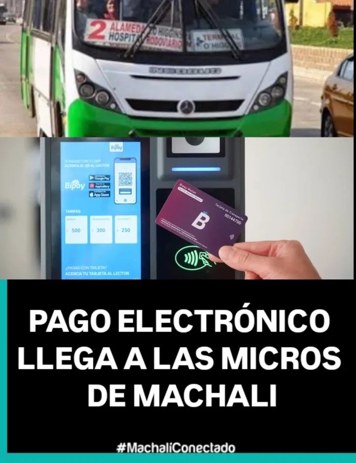 Prontamente en las micros de Machali solo se podrá pagar el pasaje de forma electrónica a través de la plataforma Bipay. instagram.com/p/DRw-lieDVQm/…
#machali
