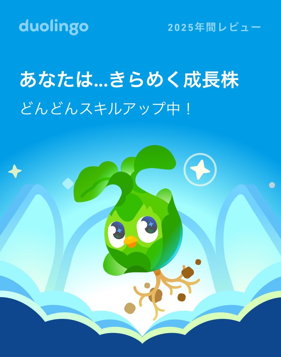 2025年のDuolingoの学習記録が出たよ！ #Duolingo365