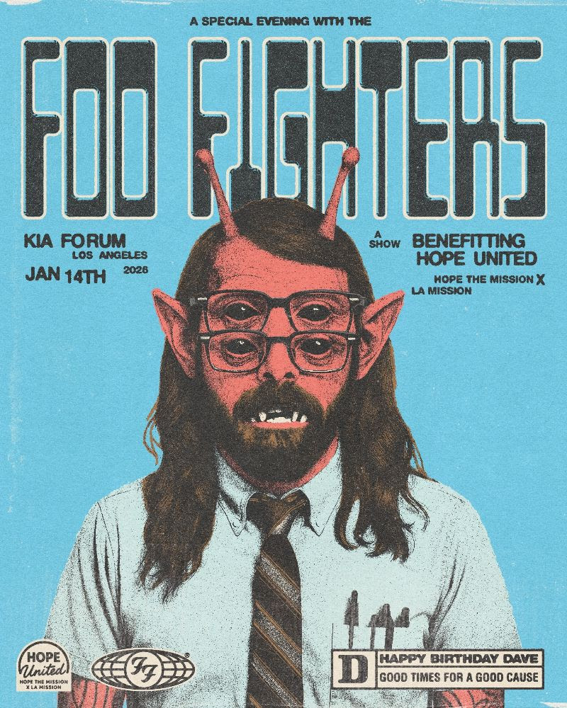 consequence's tweet image. .@FooFighters will play a special benefit concert on Wednesday, January 14th, at the Kia Forum in Los Angeles, with proceeds benefitting organizations that Dave and Jordyn Grohl and the band have long supported, including Hope The Mission and Los Angeles Mission. 

The concert…