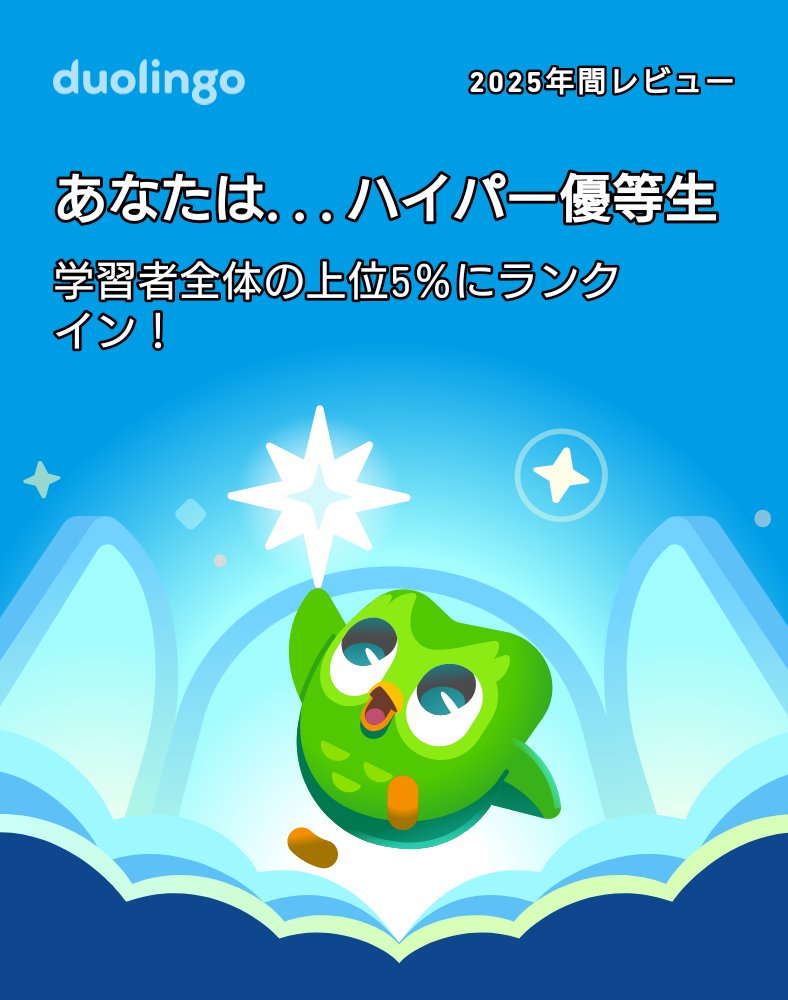 2025年のDuolingoの学習記録が出たよ！ #Duolingo365