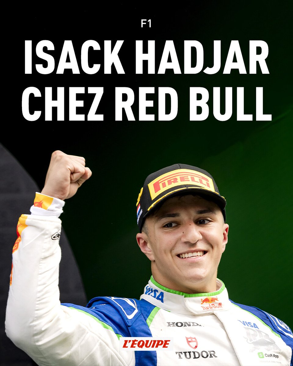 Isack Hadjar coéquipier de Max Verstappen chez Red Bull en 2026 &gt; l.lequipe.fr/Be9
