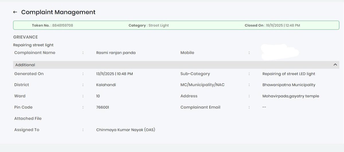 BSCL_BBSR's tweet image. A grievance from Bhawanipatna Municipality was efficiently resolved through Sahara Sathi 1929, Odisha’s 24×7 citizen helpline.

#SaharaSathi1929 #CitizenFirst