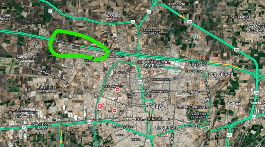 Carr 45D, Celaya- Salamanca km aprox 30 ¿Tendrán algún reporte de tráfico? <a href="/CAPUFE/">CAPUFE</a>  <a href="/088_GN/">088_GN</a> <a href="/GN_Carreteras/">Guardia Nacional Carreteras</a> <a href="/Nectar_Alfa/">Quintillas y Apoyo 57 Mx 🇲🇽</a> <a href="/5septimoymas/">57ymas</a> <a href="/alberto29164963/">EXPRESO DE MEDIA NOCHE</a> <a href="/RousCarrillo6/">Rouss💖😉🌻🍸🎶🚛💨✌</a> <a href="/LaDeTrafico/">Mayte Cabrera</a> <a href="/Thermokineros/">Thermokineros De ❤ corazón Oficial</a> <a href="/MonSeguridad/">Seguridad Prev Mon</a> <a href="/Network20263194/">Networks</a> <a href="/EstafetaRastreo/">Estafeta Rastreo Satelital</a> <a href="/marianapt57/">⛧ Mariana Peña ⛧</a>