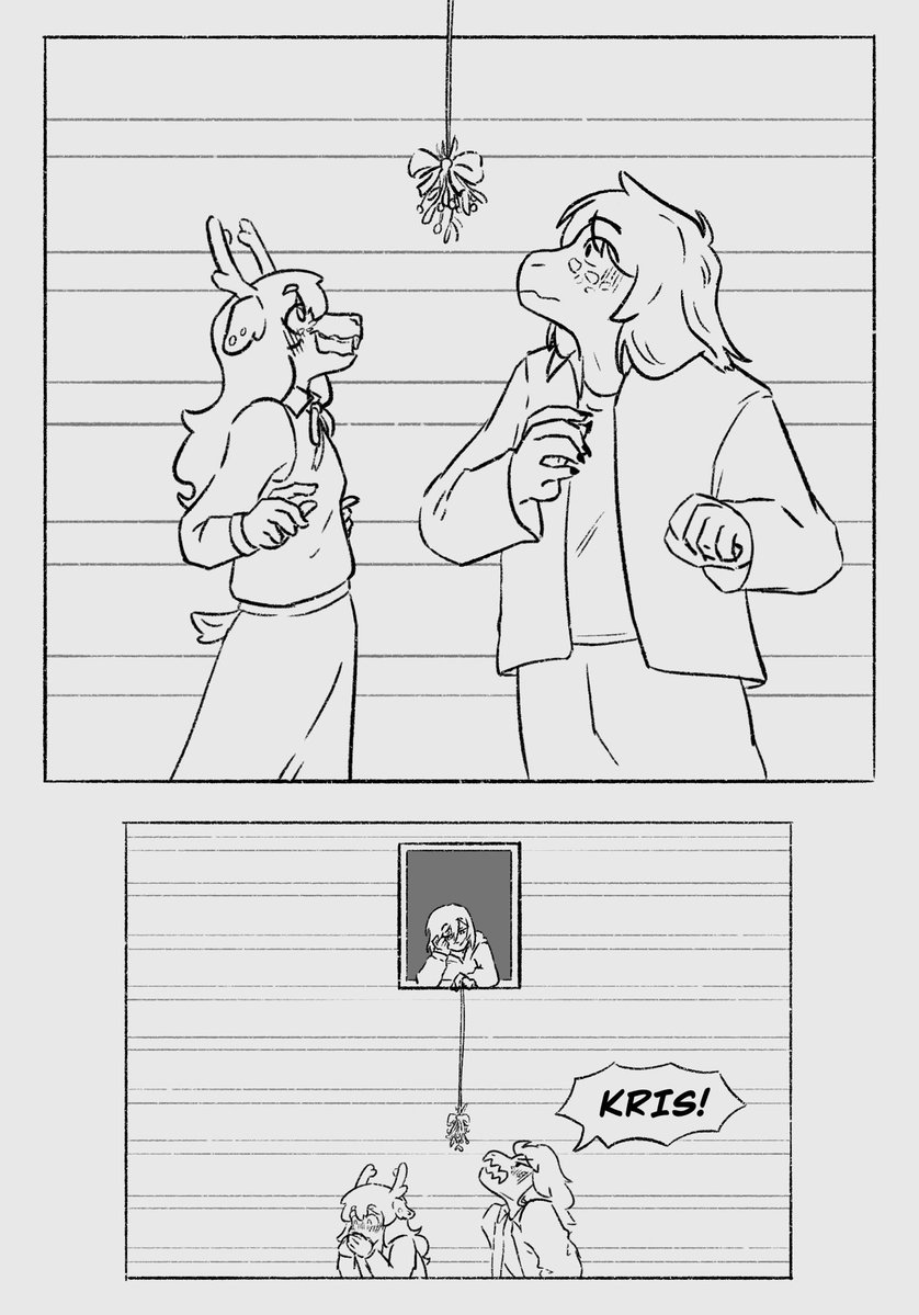 A_AnthL's tweet image. Susellecember day 2 - Mistletoe 

I might do a few of this prompts to practice how to draw these two ^^

#suselle #susellecember #deltarune