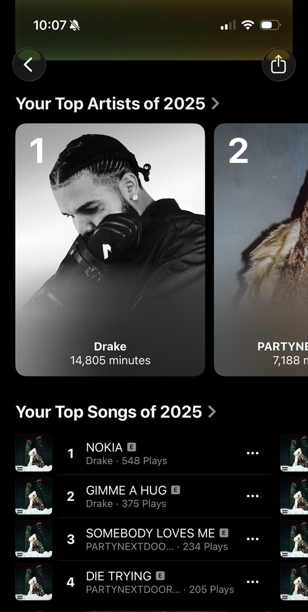 Here is my apple replay for 2025. #Drake is number 1 on my list👇