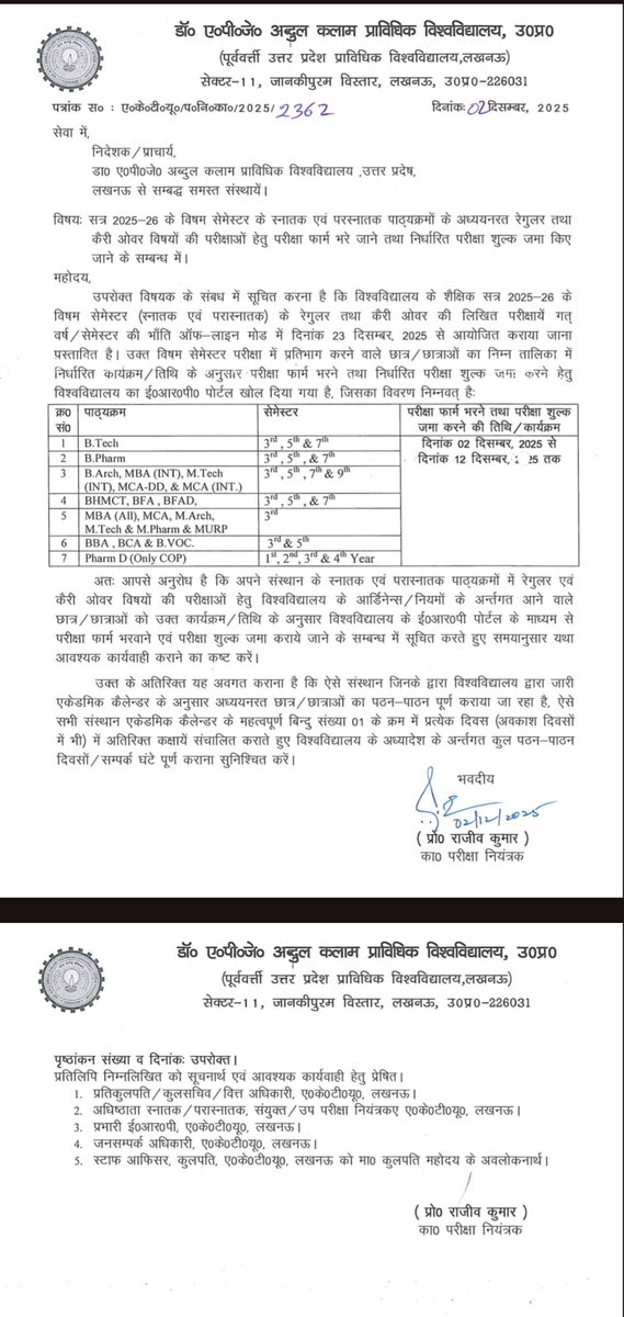 Dr APJ Abdul Kalam Technical University, Lucknow, tweet media