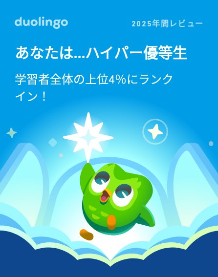 2025年のDuolingoの学習記録が出たよ！ #Duolingo365