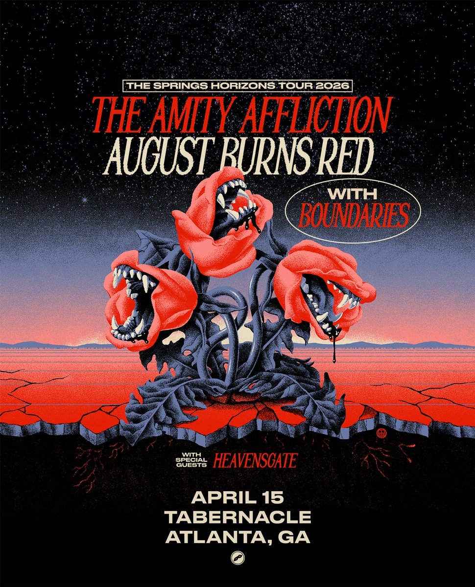🥀JUST ANNOUNCED🥀 The Amity Affliction and August Burns Red is bringing The Springs Horizon Tour with Boundaries, Heavensgate to the Tab stage on April 15! 

🎫 Public onsale: Friday, Dec 5 at 10AM
➡️ bit.ly/4pp3HP6