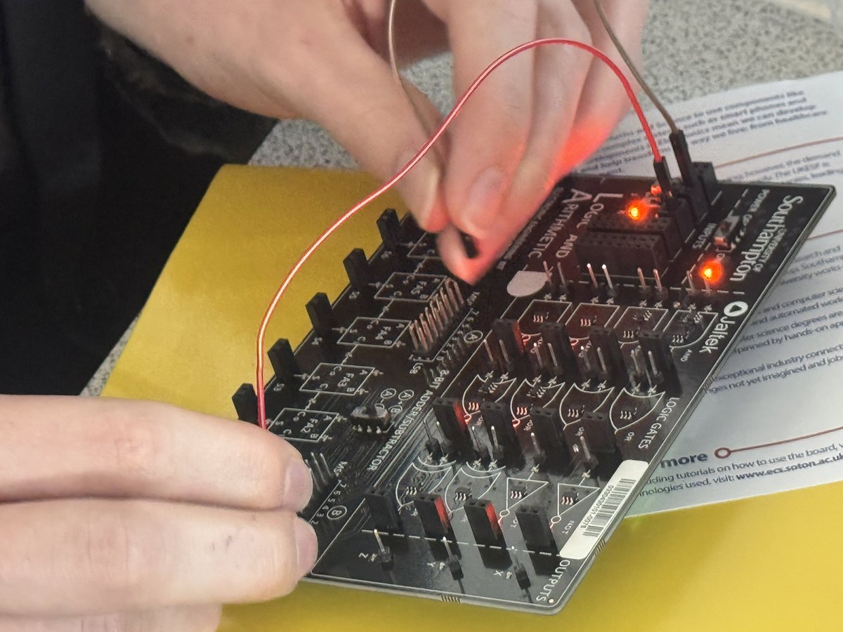 DHSB_MrScott's tweet image. Year 13 are using the logic and arithmetic kits from @unisouthampton @theUKESF to explore logic problems, Karnaugh maps and D-type flip-flops in Computer Science this afternoon #ALevelComputerScience #H446 💻 → #ComputerScience @dhsboys