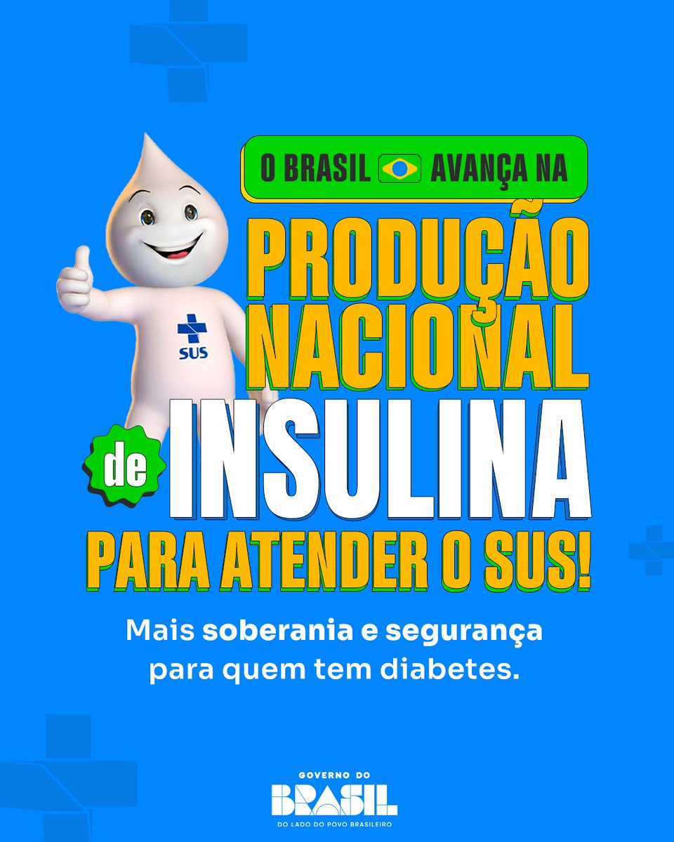 govbr's tweet image. O Brasil deu um passo histórico na saúde! 🇧🇷💉

A cooperação Brasil-China trouxe uma conquista importante: a transferência de tecnologia entre a farmacêutica chinesa Gan&amp;amp;Lee, a Fiocruz e a Biomm entregou 2,1 milhões de unidades de Insulina Glargina ao SUS.

👇