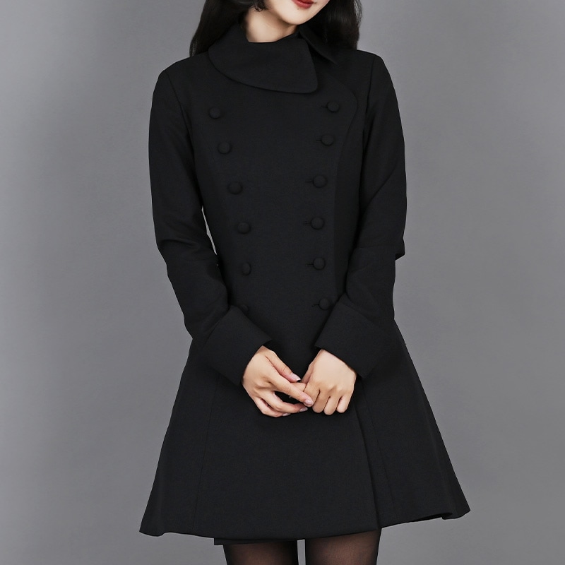 pick up】チェスワンピース ブラック レトロモダンでドラマチック