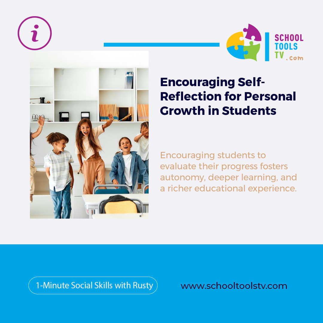 RustyMayVideos's tweet image. Encouraging Self-Reflection for Personal Growth in Students

Encouraging students to evaluate their progress fosters autonomy, deeper learning, and a richer educational experience.

#SelfReflection  
#StudentGrowth  
#EmpowerLearners