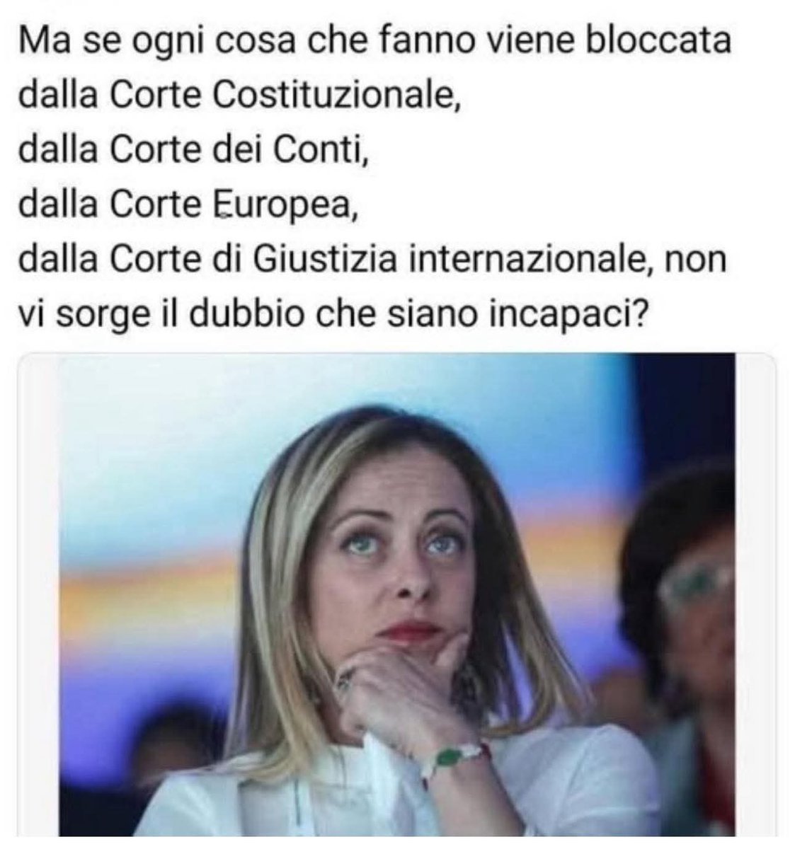 Esattamente così.
Sono una mandria (quasi sempre) di incapaci totali.
Però la colpa è sempre degli altri: di chi ha governato prima, dei giudici, dei giornalisti, degli alieni. Sempre.
E i soliti tonti credono a ogni loro belinata.
Che pena.