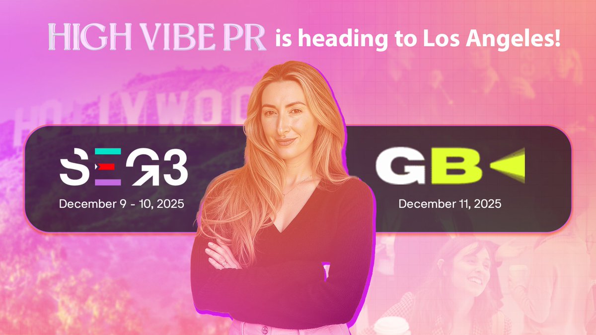 High Vibe PR is headed to Los Angeles! ✨🌴

Our founder <a href="/kaliemoore/">Kalie Moore</a> will be in town for two big moments shaping the future of gaming and entertainment:

🎮 <a href="/_SEG3_/">SEG3</a> LA
🎬 <a href="/GamesBeat/">GamesBeat</a>: CTRL Hollywood

If you’re building the next wave of games, AI tools, or entertainment platforms