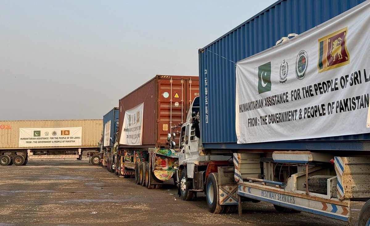 nibraz88cricket's tweet photo. 🇱🇰❤️🇵🇰
200 tons of hope is sailing our way.
Thank you, Pakistan, for dispatching a massive 200-ton aid shipment to Sri Lanka amid Cyclone Ditwah’s devastation.
Brothers forever. Grateful always. 🙏 #FloodSL https://t.co/pHCRfxokWN