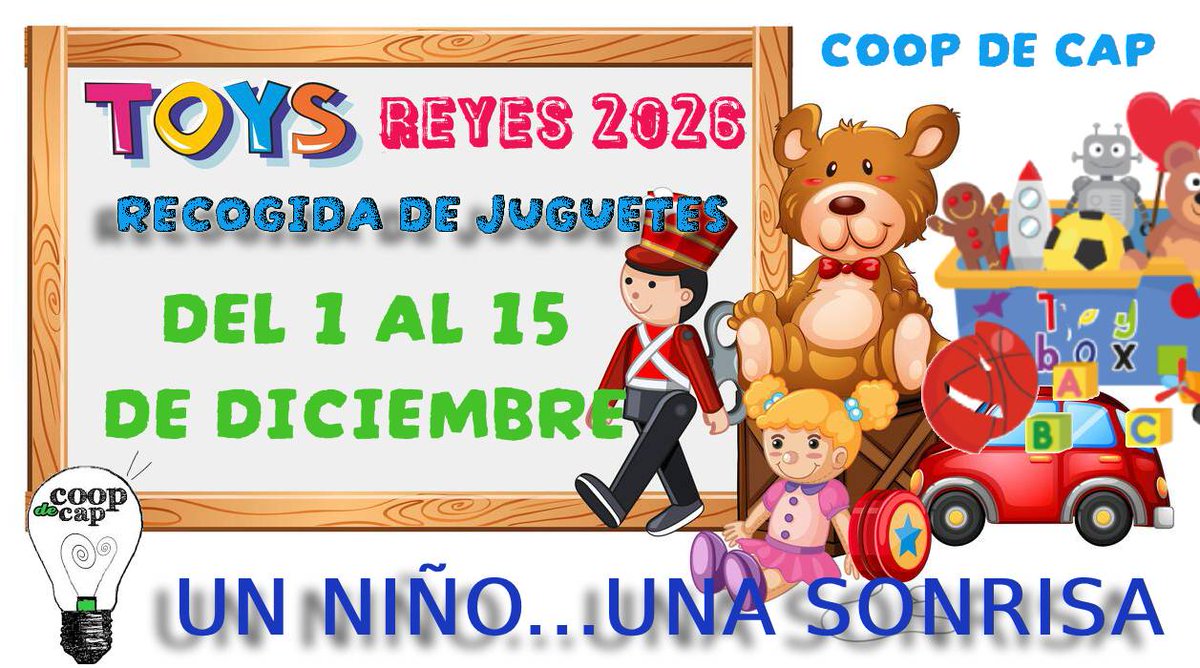 CoopdeCap's tweet photo. Campaña "RECOGIDA de JUGUETES" para los niños de Coop de Cap. #RecogidaJuguetesSolidarios #JuguetesEcoCircular https://t.co/v92vU5pXmt