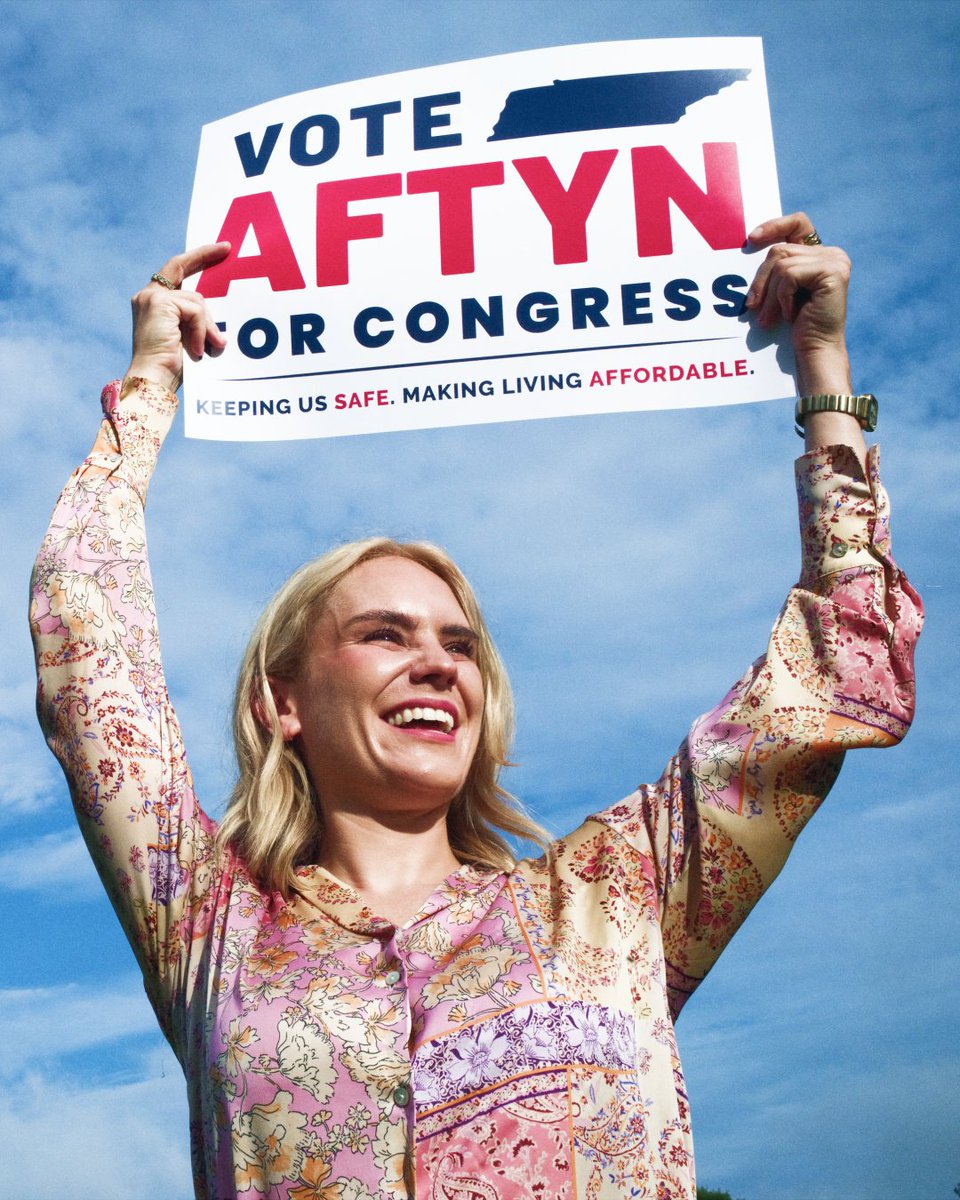 TheDemocrats's tweet photo. Tennessee: Today is the day!

If you live in TN-07, cast your vote for @AftynforTN now until 7PM. https://t.co/ADkDxkHk7D